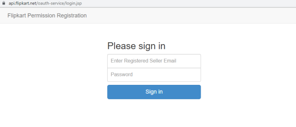 Flipkart sign in page