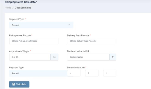 Shipping Rates Calculator